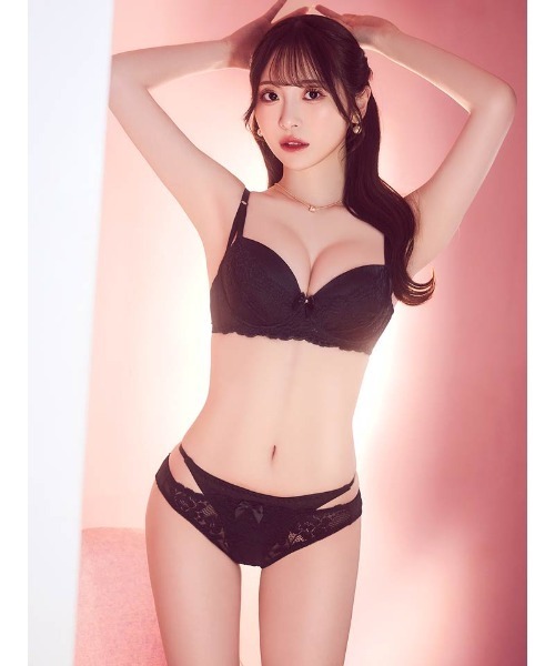 ブラジャー ショーツセット 「選べるショーツ」ラグジュアリーサテンローズ 育乳脇高 ブラジャー&フルバック or Tバックショーツ - 画像 (3)