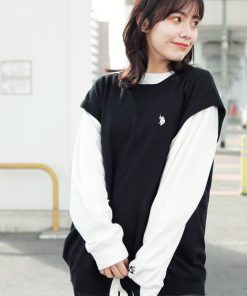 U.S. POLO ASSN. 「U.S. ASSN.」 ノースリーブニット MEDIUM ブラック系その他 メンズ