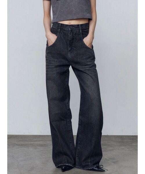 EMODA ジーンズ デニム デニムパンツ ルーズワイドハイウエストジーンズ レディース - 画像 (2)