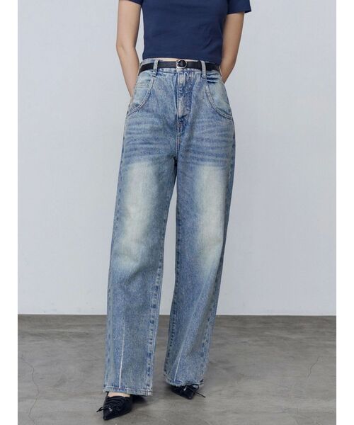 EMODA ジーンズ デニム デニムパンツ ルーズワイドハイウエストジーンズ レディース - 画像 (4)