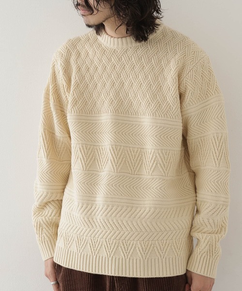 URBAN RESEARCH Sonny Label 「URBAN Label」 長袖ニット LARGE アイボリー メンズ - 画像 (3)