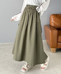 classicalelf 「classicalelf」 ロングスカート SMALL カーキ レディース