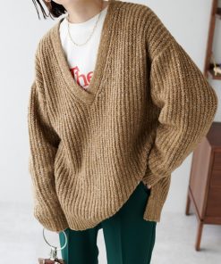 Discoat 「DISCOAT」 Vネックニット FREE ベージュ レディース