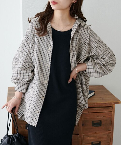 Discoat シャツ 「WEB限定/ユニセックス」サッカーチェックオーバーシャツ メンズ - 画像 (4)