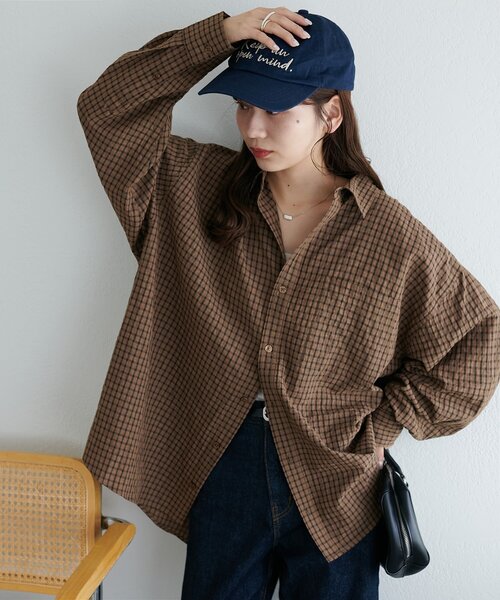 Discoat シャツ 「WEB限定/ユニセックス」サッカーチェックオーバーシャツ メンズ - 画像 (3)