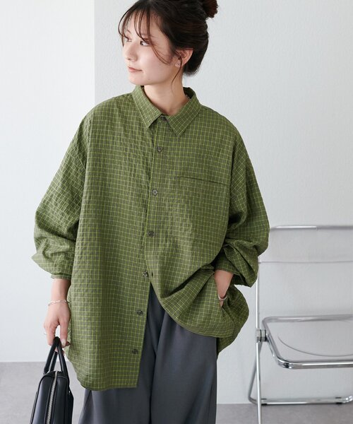 Discoat シャツ 「WEB限定/ユニセックス」サッカーチェックオーバーシャツ メンズ - 画像 (5)