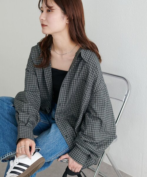 Discoat シャツ 「WEB限定/ユニセックス」サッカーチェックオーバーシャツ メンズ - 画像 (8)