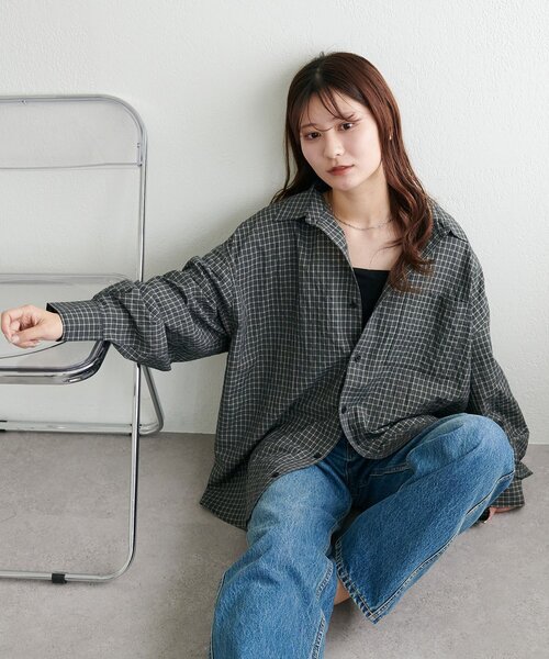 Discoat シャツ 「WEB限定/ユニセックス」サッカーチェックオーバーシャツ メンズ - 画像 (9)