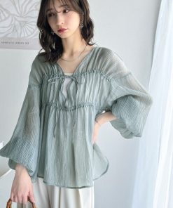 classicalelf 「classicalelf」 長袖ブラウス X-LARGE ブルー レディース