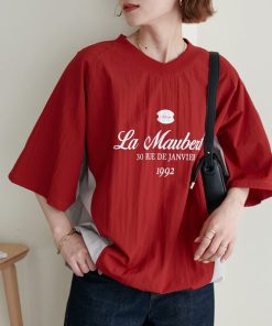 Discoat 「DISCOAT」 半袖ブラウス FREE レッド レディース