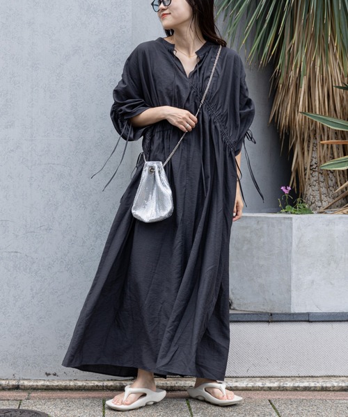 CIAOPANIC TYPY 「CIAOPANIC TYPY」 半袖ワンピース ONE SIZE チャコールグレー レディース