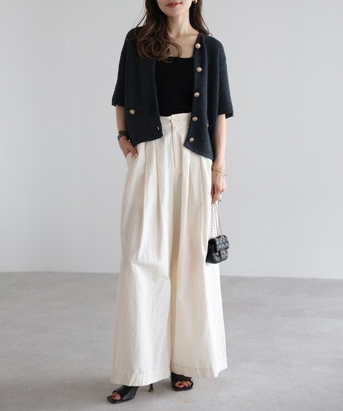 Bonjour Sagan 「Bonjour Sagan」 半袖ニット FREE オフホワイト レディース - 画像 (2)