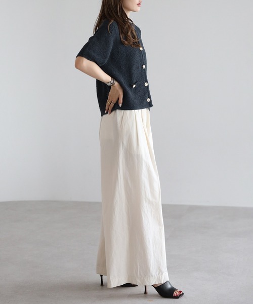 Bonjour Sagan 「Bonjour Sagan」 半袖ニット FREE オフホワイト レディース - 画像 (4)