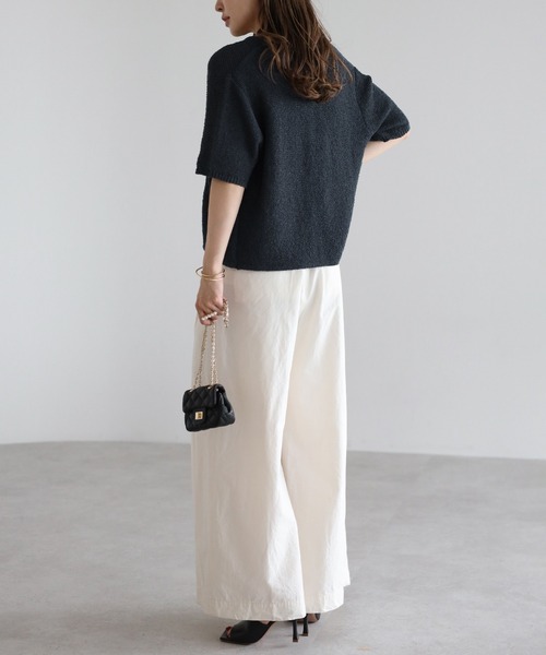 Bonjour Sagan 「Bonjour Sagan」 半袖ニット FREE オフホワイト レディース - 画像 (6)