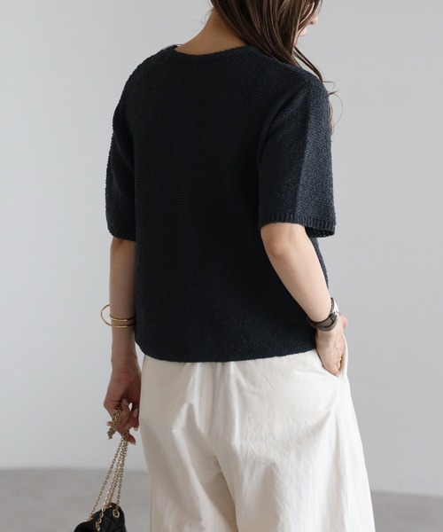 Bonjour Sagan 「Bonjour Sagan」 半袖ニット FREE オフホワイト レディース - 画像 (7)