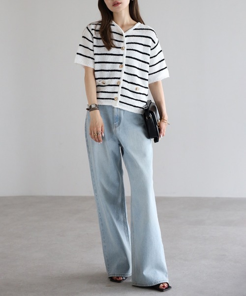 Bonjour Sagan 「Bonjour Sagan」 半袖ニット FREE オフホワイト レディース - 画像 (8)