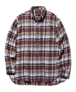 BEAMS+ シャツ インディアン ネルチェック ボタンダウン クラシック フィット メンズ