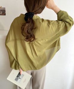 classicalelf 「classicalelf」 長袖ブラウス X-LARGE グリーン レディース