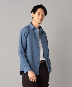 COMME CA MEN シャツ 37.5(R)テクノロジー ワッシャータスラン レギュラーカラーシャツ メンズ