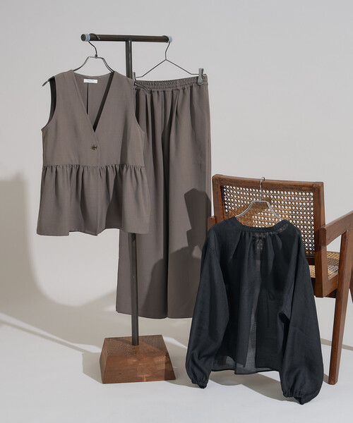 FREAK'S STORE ベスト ジレ 「3点セットアイテム〜トリオットシリーズ〜」ペプラムベスト 3ピースセットアップ / オケージョン「限定展開」 レディース - 画像 (2)