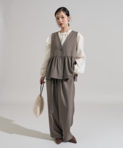 FREAK'S STORE ベスト ジレ 「3点セットアイテム〜トリオットシリーズ〜」ペプラムベスト 3ピースセットアップ / オケージョン「限定展開」 レディース