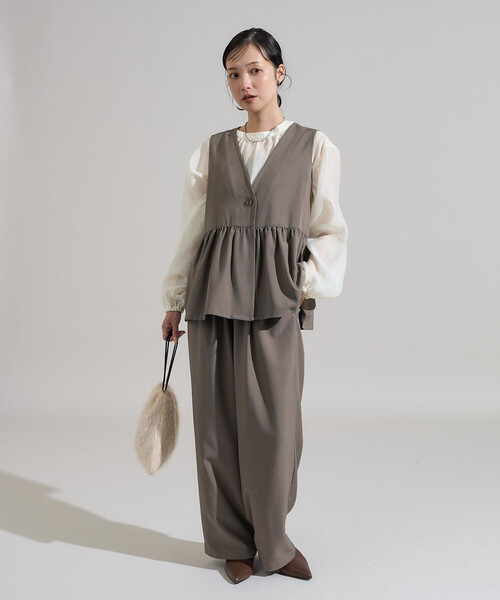 FREAK'S STORE ベスト ジレ 「3点セットアイテム〜トリオットシリーズ〜」ペプラムベスト 3ピースセットアップ / オケージョン「限定展開」 レディース - 画像 (3)