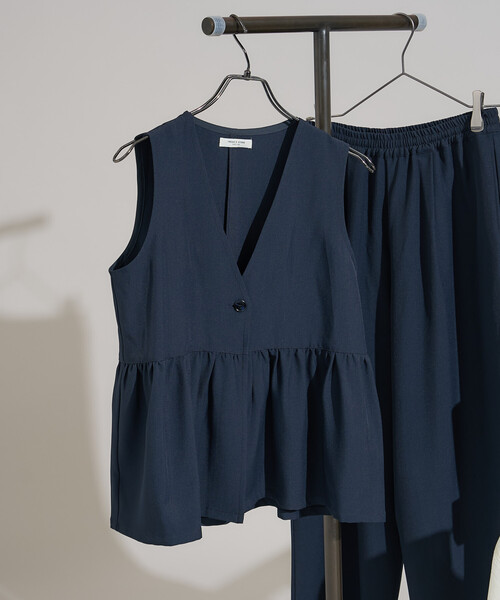 FREAK'S STORE ベスト ジレ 「3点セットアイテム〜トリオットシリーズ〜」ペプラムベスト 3ピースセットアップ / オケージョン「限定展開」 レディース - 画像 (9)