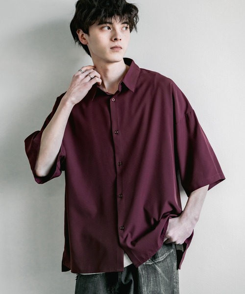 Rocky Monroe 「Rocky Monroe」 半袖シャツ M バーガンディー メンズ