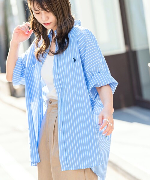 U.S. POLO ASSN. 「U.S. ASSN.」 半袖シャツ LARGE ネイビー メンズ - 画像 (4)