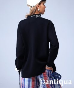antiqua 「antiqua」 ドルマンスリーブニット M ブラック レディース