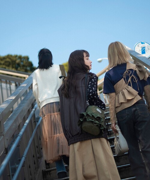 FREAK'S STORE 「FREAK'S STORE」 ロングスカート フリ- ブラック レディース - 画像 (4)