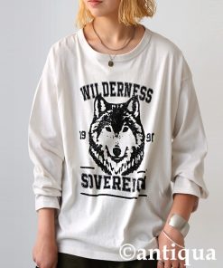 antiqua tシャツ アニマルカレッジロゴロンT レディース