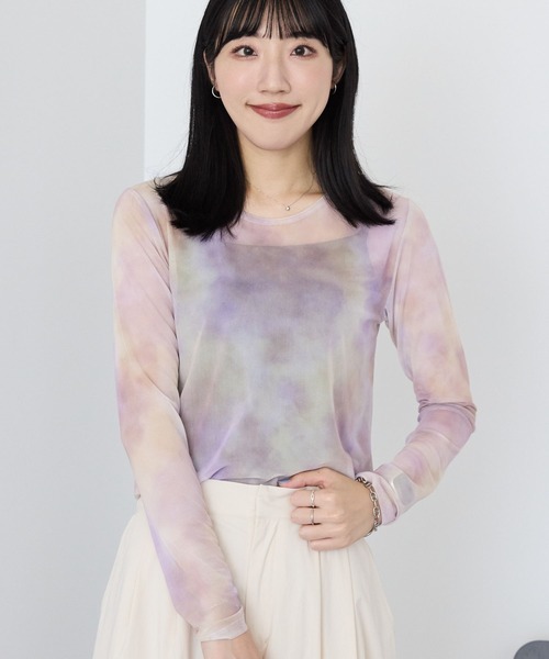 AMERICAN HOLIC tシャツ ニュアンス柄プリントシアープルオーバー レディース - 画像 (5)