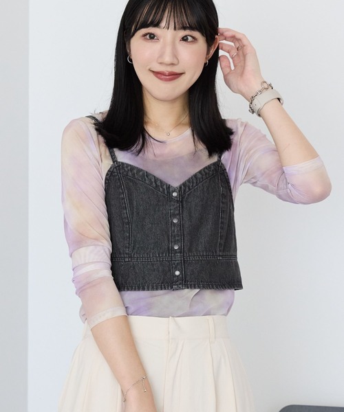 AMERICAN HOLIC tシャツ ニュアンス柄プリントシアープルオーバー レディース - 画像 (6)