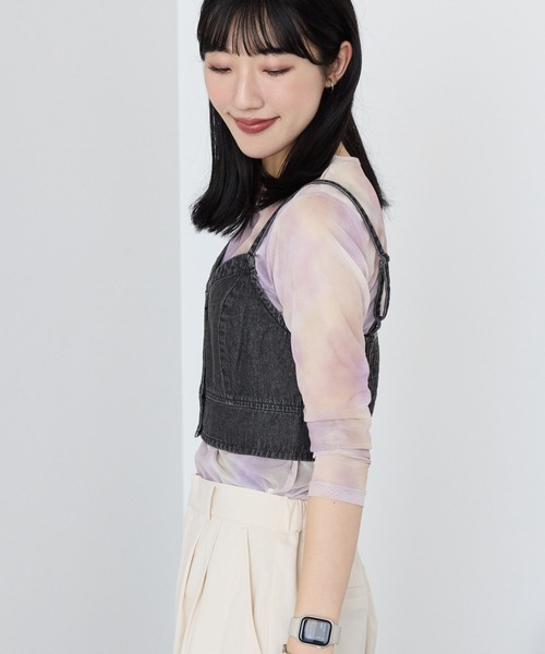 AMERICAN HOLIC tシャツ ニュアンス柄プリントシアープルオーバー レディース - 画像 (7)