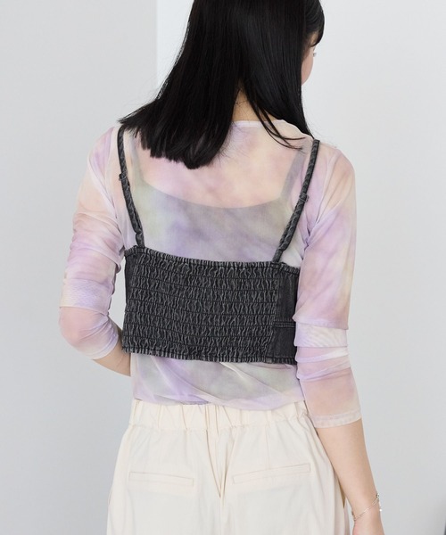 AMERICAN HOLIC tシャツ ニュアンス柄プリントシアープルオーバー レディース - 画像 (8)