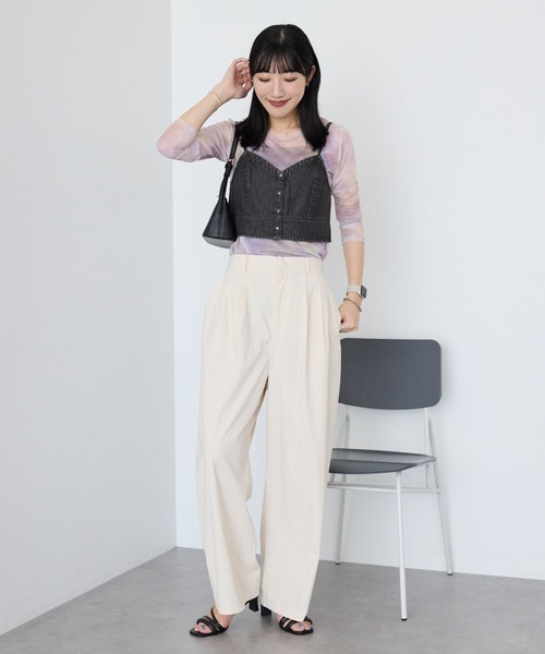 AMERICAN HOLIC tシャツ ニュアンス柄プリントシアープルオーバー レディース - 画像 (9)