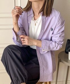 U.S. POLO ASSN. 「U.S. ASSN.」 長袖シャツ L ライラック レディース