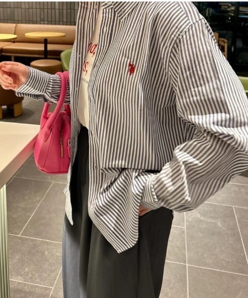 U.S. POLO ASSN. 「U.S. ASSN.」 長袖シャツ L ライラック レディース - 画像 (6)