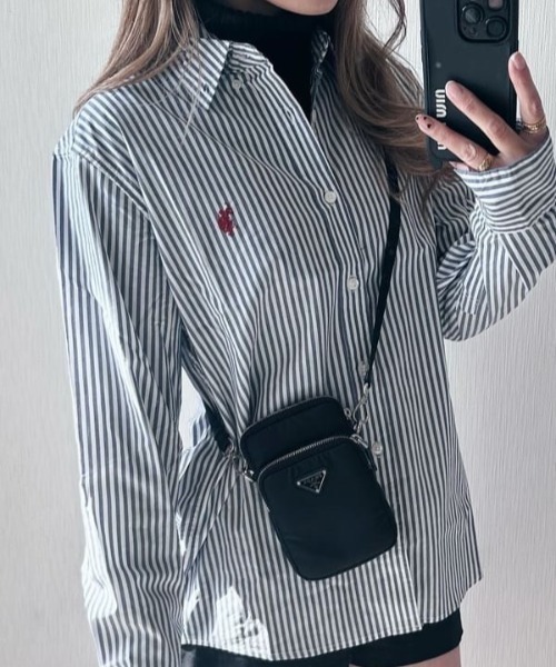 U.S. POLO ASSN. 「U.S. ASSN.」 長袖シャツ L ライラック レディース - 画像 (7)