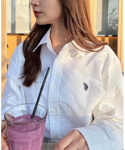 U.S. POLO ASSN. 「U.S. ASSN.」 長袖シャツ L ライラック レディース - 画像 (9)