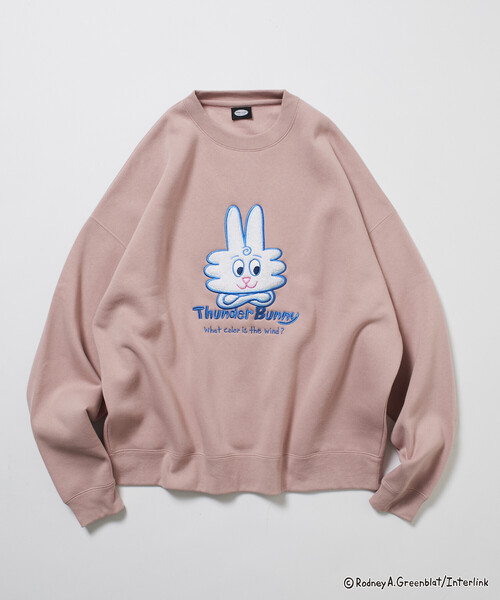 FREAK'S STORE トレーナー スウェット 限定展開 Thunder Bunny/サンダーバニー/別注 ビッグシルエット サガラ刺繍 クルーネックスウェット メンズ レデ - 画像 (5)