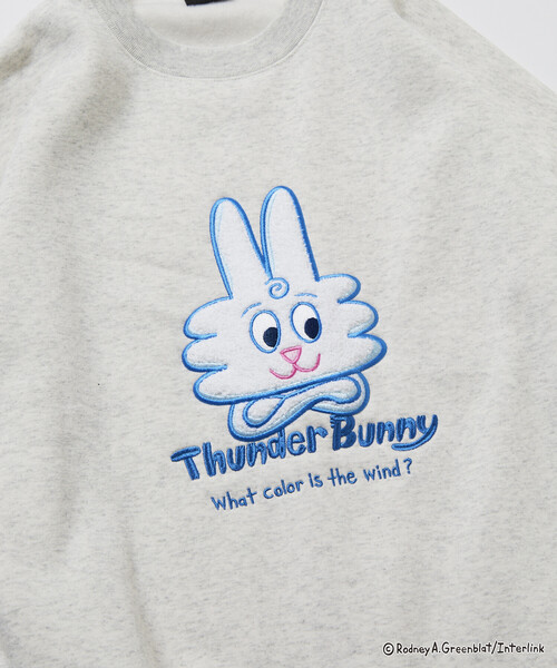 FREAK'S STORE トレーナー スウェット 限定展開 Thunder Bunny/サンダーバニー/別注 ビッグシルエット サガラ刺繍 クルーネックスウェット メンズ レデ - 画像 (7)