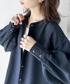 classicalelf 「classicalelf」 長袖ブラウス X-LARGE ネイビー レディース