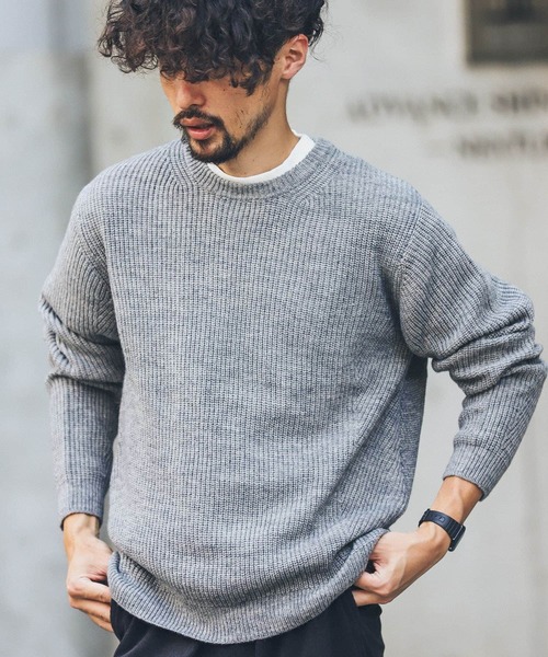 URBAN RESEARCH Sonny Label 「URBAN Label」 長袖ニット MEDIUM グレー メンズ
