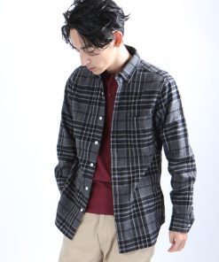 FREAK'S STORE 「FREAK'S STORE」 長袖ネルシャツ MEDIUM グレー メンズ