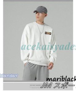 スウェットトレーナー メンズ 春服 プリント長袖Tシャツ クルーネック 英文字 トレーナー 韓国ファッション 通学 通勤 カジュアルトップス