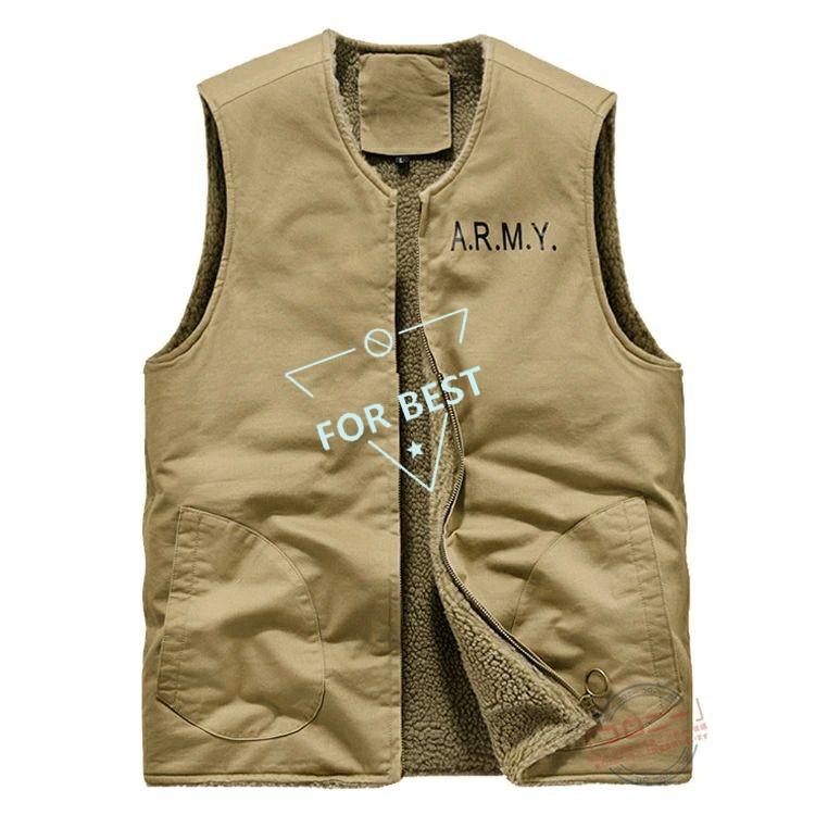 裏ボア 裏起毛 ベスト メンズ ミリタリーベスト カジュアル 大きいサイズ Vネック 厚手 防寒ベスト ボアベスト ブルゾン チョッキ N-1 デッキジャケット 前開き - 画像 (4)