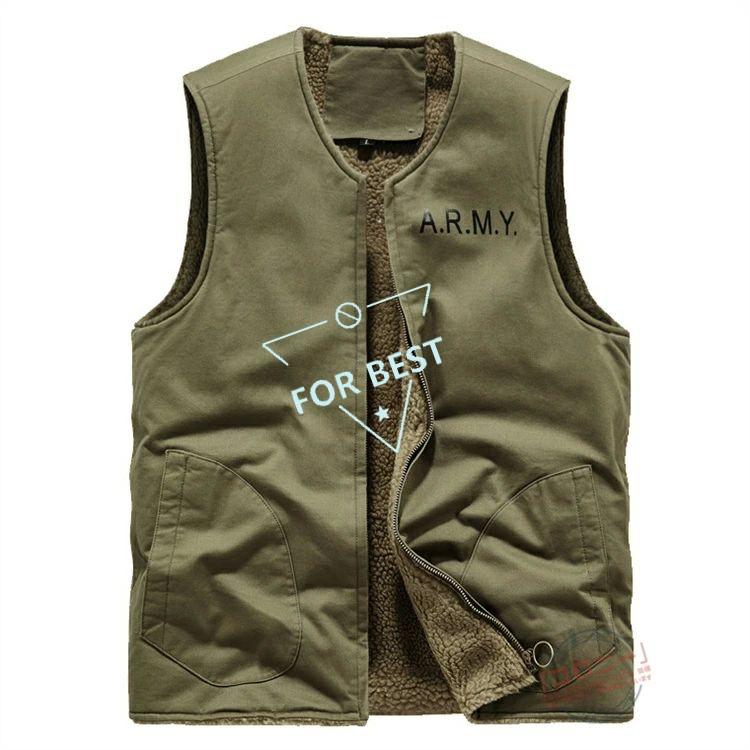 裏ボア 裏起毛 ベスト メンズ ミリタリーベスト カジュアル 大きいサイズ Vネック 厚手 防寒ベスト ボアベスト ブルゾン チョッキ N-1 デッキジャケット 前開き - 画像 (5)