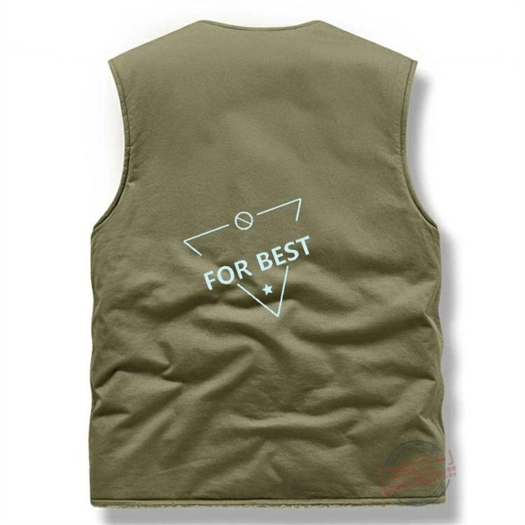 裏ボア 裏起毛 ベスト メンズ ミリタリーベスト カジュアル 大きいサイズ Vネック 厚手 防寒ベスト ボアベスト ブルゾン チョッキ N-1 デッキジャケット 前開き - 画像 (6)